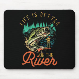 Tapis De Souris La vie est meilleure sur les citations de pêche en