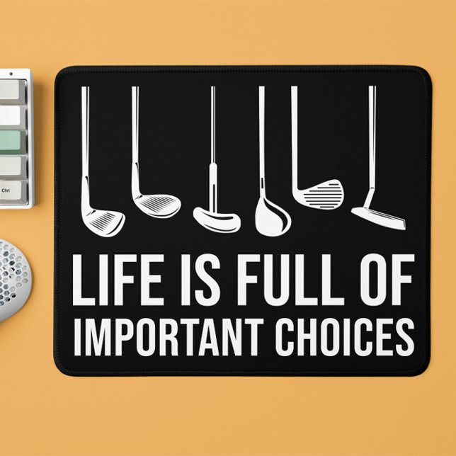 Tapis De Souris La vie est pleine de choix importants Golf Noël (Life is Full Of Important Choices Golf Christmas Mouse Pad)