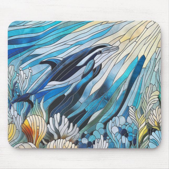 Tapis De Souris La vie océanique - Mosaïque d'art numérique (Devant)