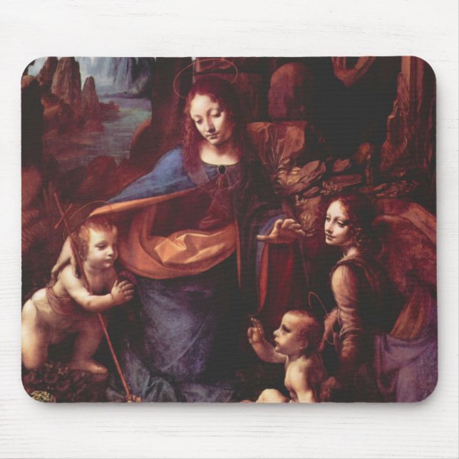 Tapis De Souris La Vierge des Rochers de Léonard de Vinci (Devant)