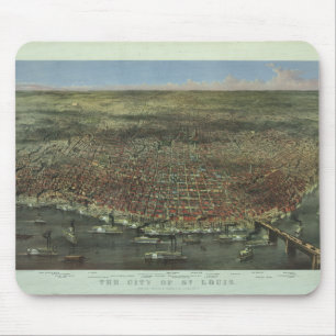 Tapis De Souris La ville de St Louis Missouri à partir de 1874