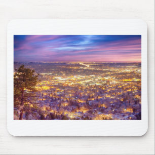 Tapis De Souris La ville du centre de Boulder le Colorado allume