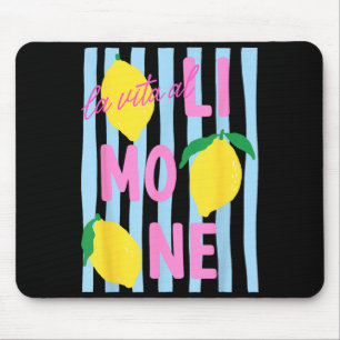 Tapis De Souris La Vita Al Limone Drôle Citron Fruit Italien Été