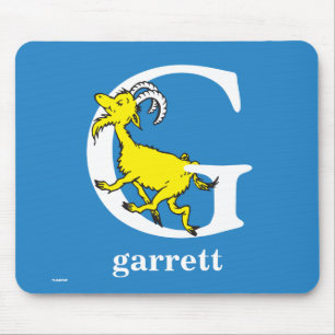 Tapis De Souris L'ABC de Dr Seuss : Lettre G - Blanc Ajoutez vot