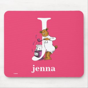 Tapis De Souris L'ABC de Dr Seuss : Lettre J - Blanc Ajoutez vot