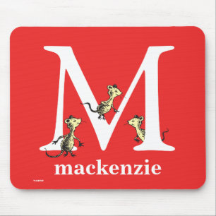Tapis De Souris L'ABC de Dr Seuss : Lettre M - Blanc Ajoutez vot