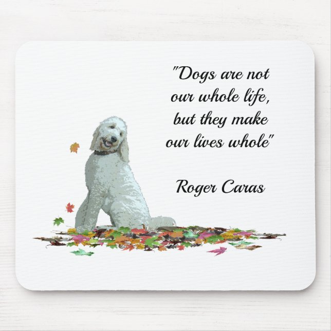 Tapis De Souris Labradoodé Chien Dans Panier Souris Feuille (Devant)