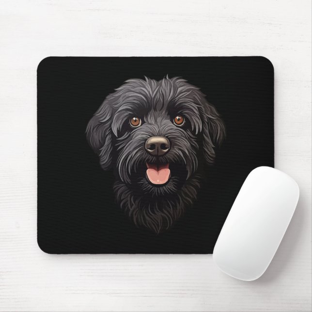 Tapis De Souris Labradoodle Chien noir (Avec souris)