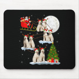 Tapis De Souris Labradoodle Chien Père Noël Traîneau Volant Drôle 