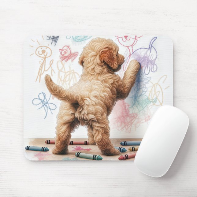 Tapis De Souris Labradoodle Doodle sur un mur (Avec souris)