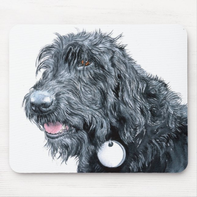Tapis De Souris Labradoodle noir Mousepad (Devant)