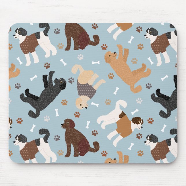 Tapis De Souris Labradoodle / Os et pattes Goldendoodle (Devant)