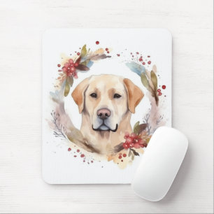 Tapis De Souris Labrador Christmas Wreath Festive Pup