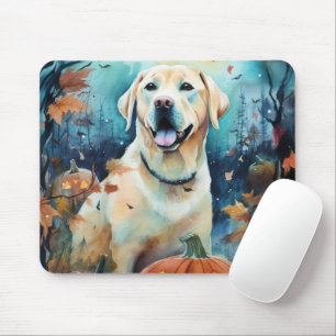 Tapis De Souris Labrador Halloween avec la peur Citrouille