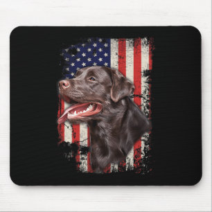 Tapis De Souris Labrador Labs Drapeau Américain Patriotique 4 Juil