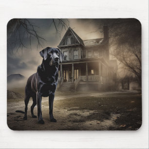 Tapis De Souris Labrador noir Halloween Épouvantable
