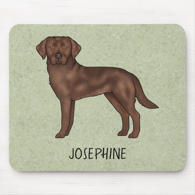 Tapis De Souris Labrador Retriever Labrador chocolat Chien Nom per (Devant)