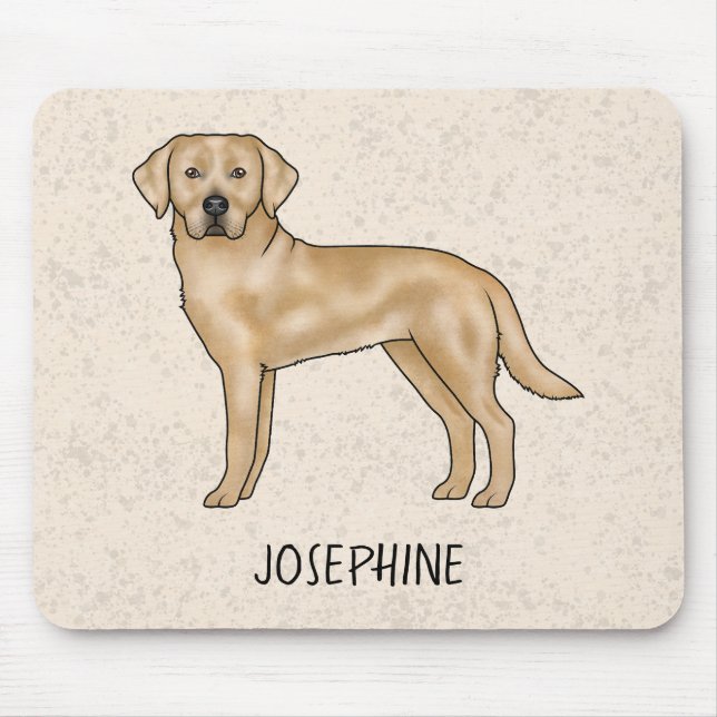 Tapis De Souris Labrador Retriever Labrador Jaune Chien et Nom Per (Devant)