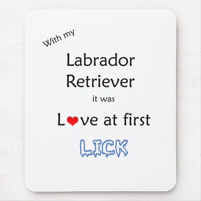 Tapis De Souris Labrador Retriever Love at First Lick (Devant)