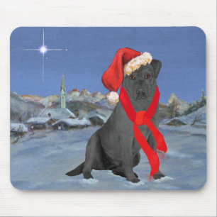 Tapis De Souris Labrador Retriever noir de Noël