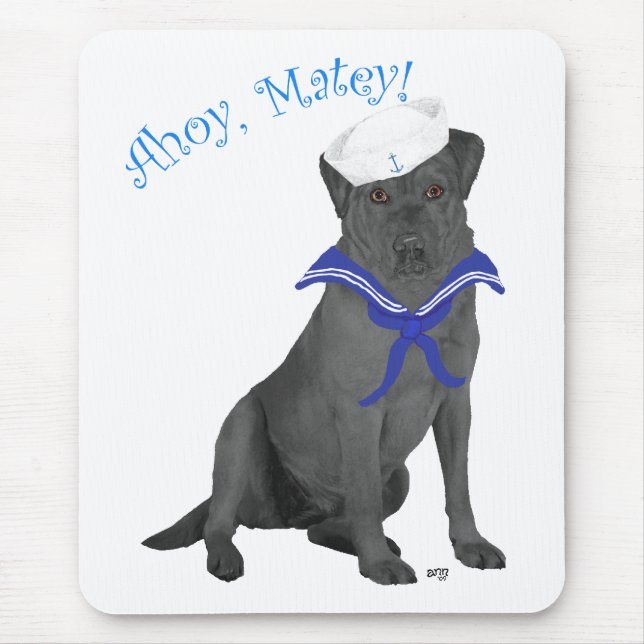 Tapis De Souris Labrador Retriever Noir Marin (Devant)