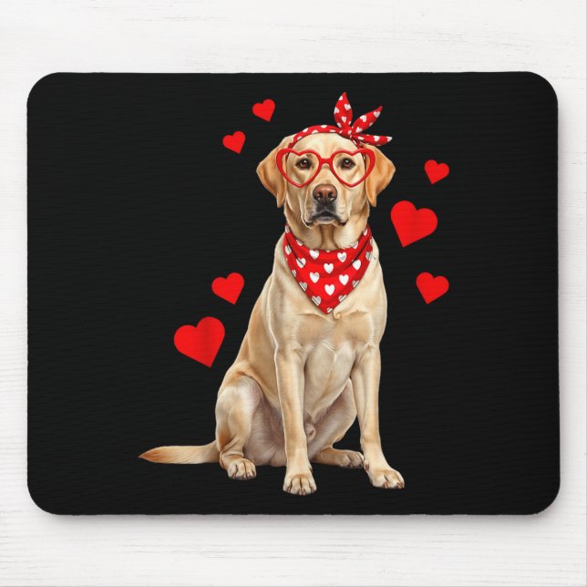 Tapis De Souris Labrador Retriever Valentines Day Dog Lover Heart  (Devant)
