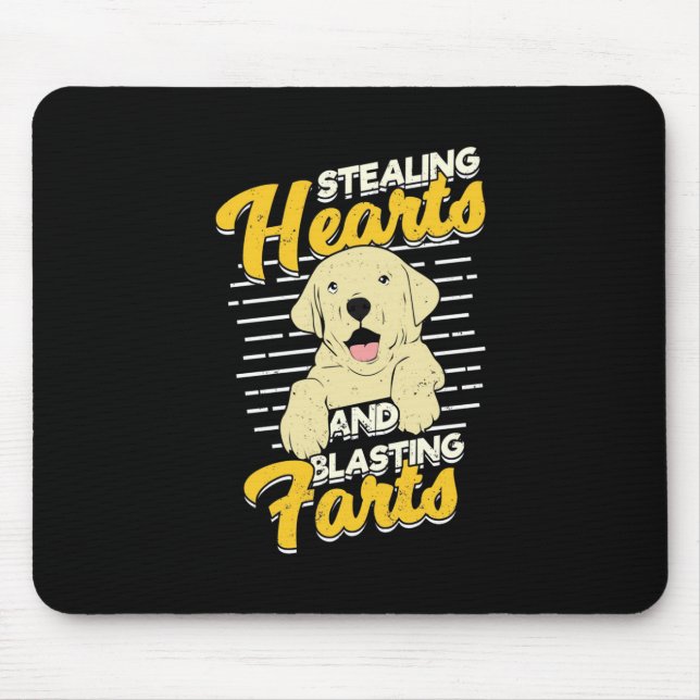 Tapis De Souris Labrador Retriever Vol Coeurs (Devant)