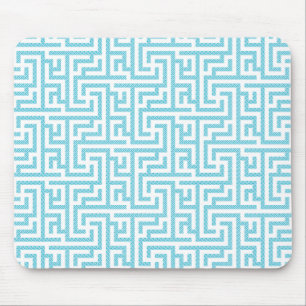 Tapis De Souris Labyrinthe bleu clair et blanc