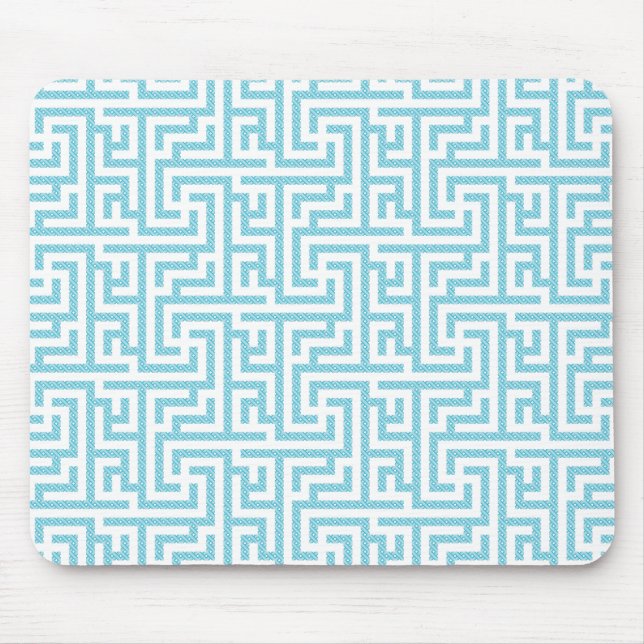 Tapis De Souris Labyrinthe bleu clair et blanc (Devant)