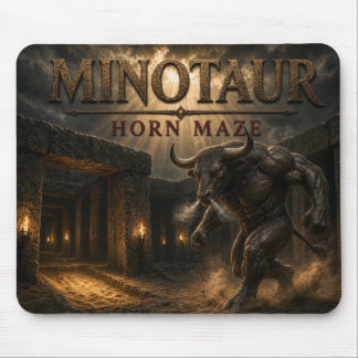 Tapis De Souris Labyrinthe de Corne de Minotaure Réalisme Sombre