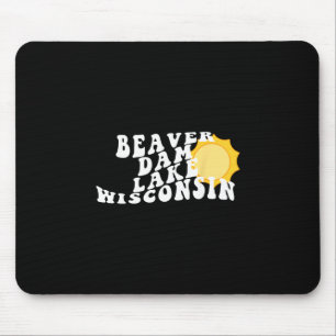Tapis De Souris Lac Beaver Dam Wisconsin Wi Rétro Souvenir Vague V