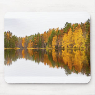 Tapis De Souris Lac finlandais à l'image miroir en automne.JPG