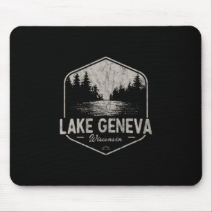 Tapis De Souris Lac Genève Wisconsin Plein air Vintage