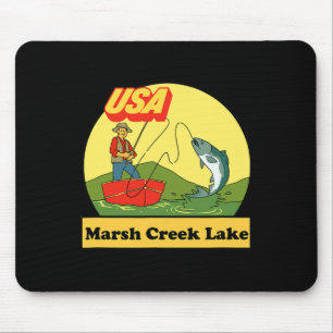 Tapis De Souris Lac Marsh Creek en Pennsylvanie - Pêche Rétro aux