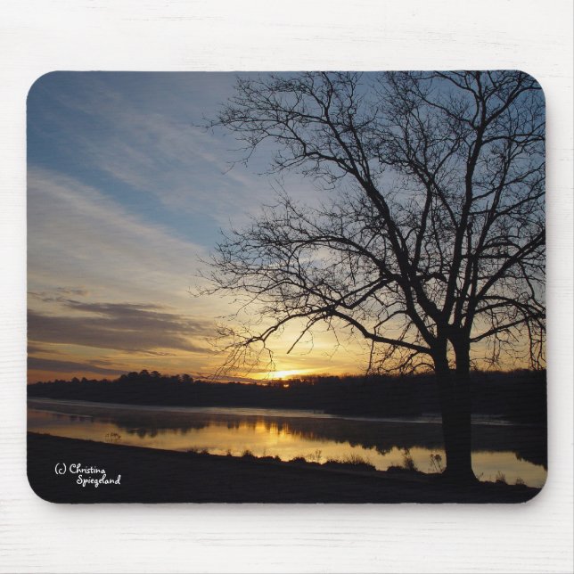 Tapis De Souris Lac Mousepad de Sunrise Oak Tree (Devant)