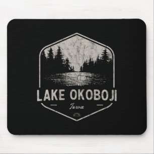 Tapis De Souris Lac Okoboji Iowa Extérieur Vintage