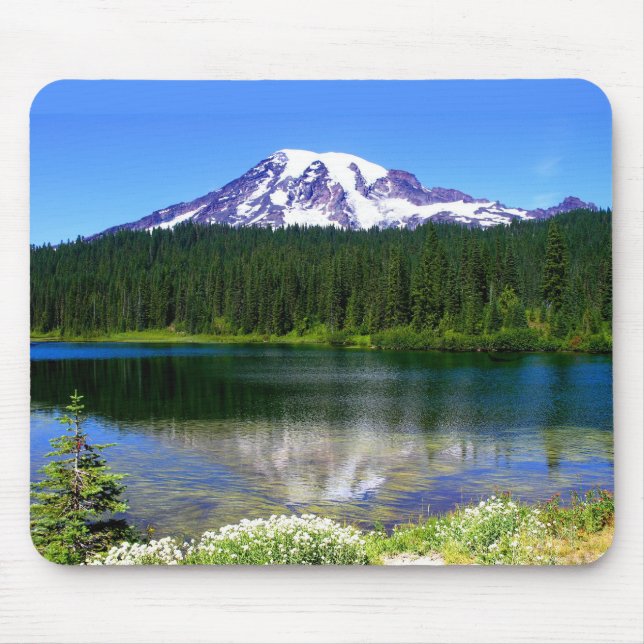 Tapis De Souris Lac reflection, le mont Rainier, WA, Etats-Unis (Devant)