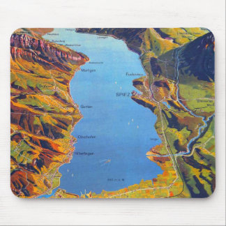 Tapis De Souris Lac vintage de Thun Suisse Voyage