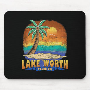 Tapis De Souris Lac Worth Floride Vintage Souvenir désaffecté