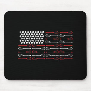 Tapis De Souris Lacrosse American Flag Lax Maman design
