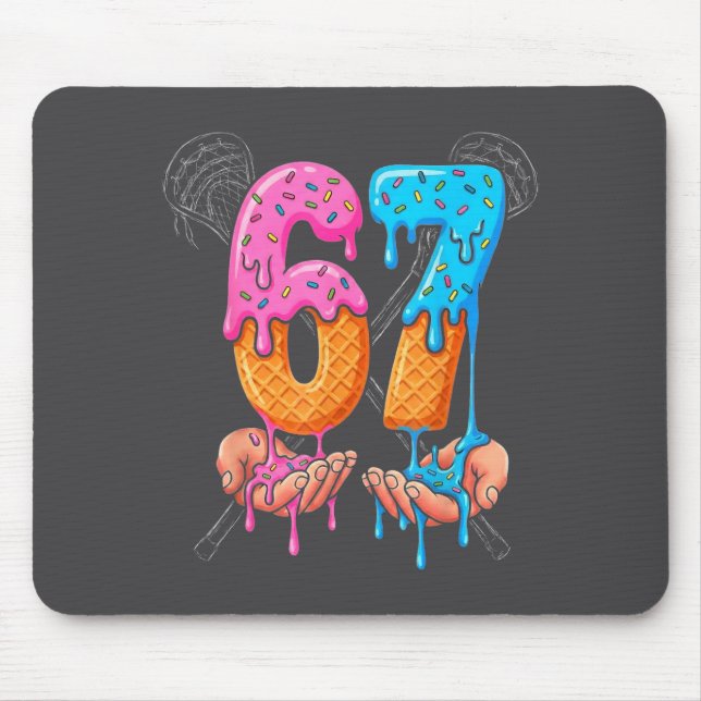 Tapis De Souris Lacrosse Ice Cream Drip 67 Hands Stakes Boys Srts  (Devant)