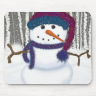 Tapis De Souris L'adorable Puffy Le Snowman