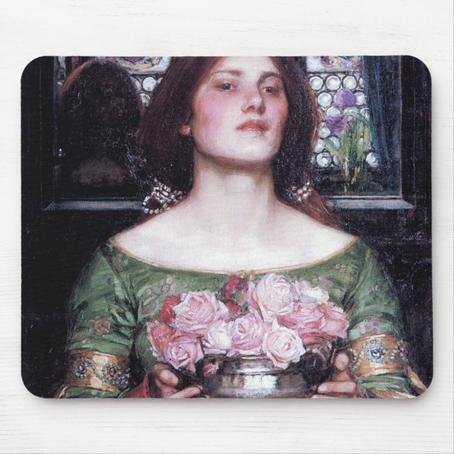 Tapis De Souris Lady and Roses, John William Waterhouse (Devant)