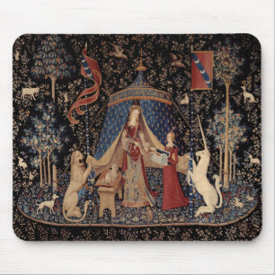 Tapis De Souris Lady avec Unicorn Mousepad - Unicorne médiévale