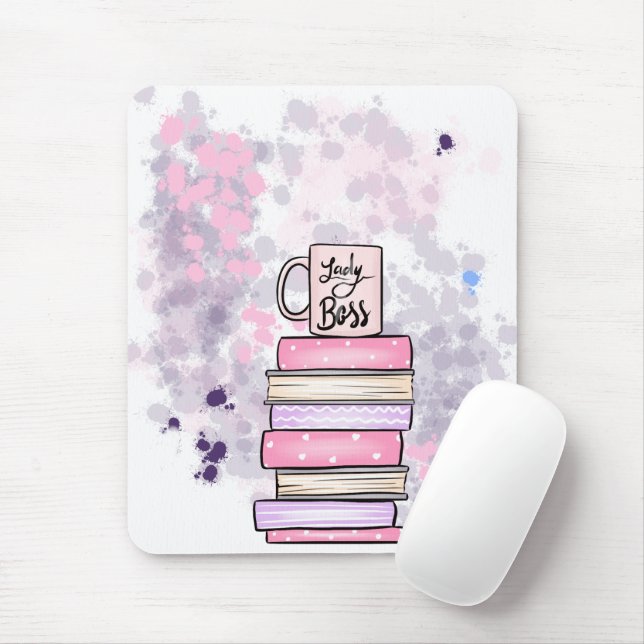 Tapis De Souris Lady Boss Boss Boss Books et Mug Planner Porte - b (Avec souris)