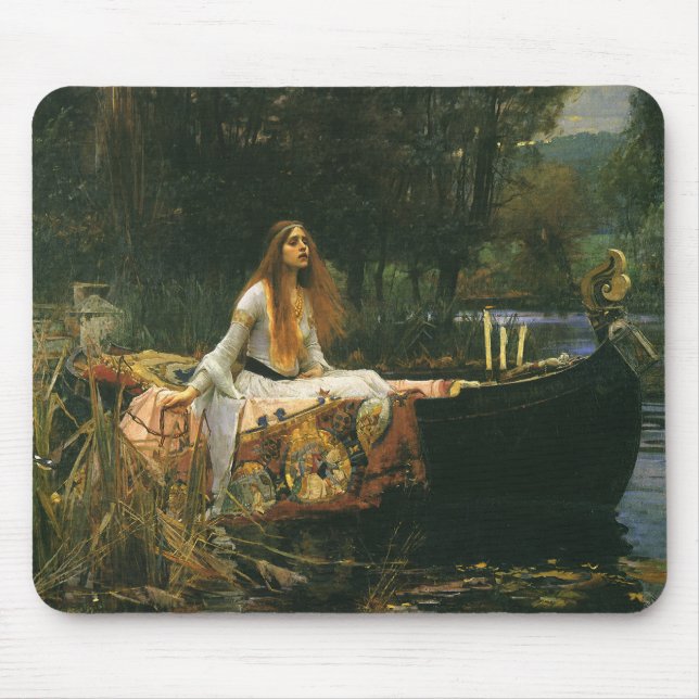 Tapis De Souris Lady Shalott On Boat par John William Waterhouse (Devant)