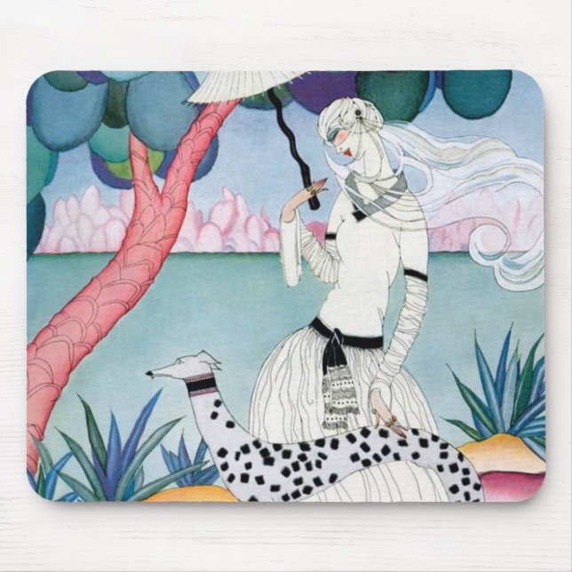 Tapis De Souris Lady with Dalmatian Dog - Helen Dryden (Devant)