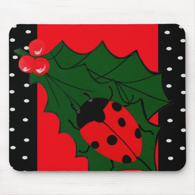 Tapis De Souris Ladybug Christmas Mousepad (Devant)