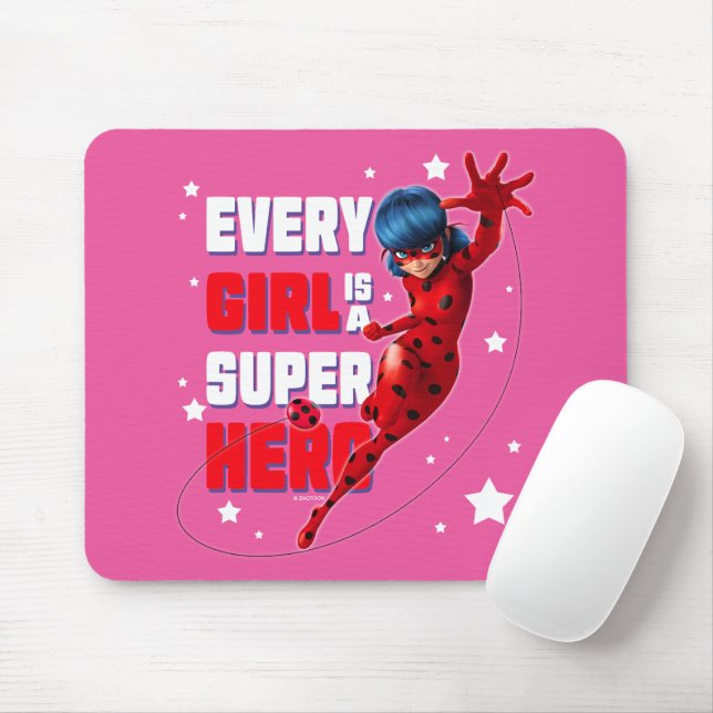 Tapis De Souris Ladybug Every Girl est un super héros (Avec souris)