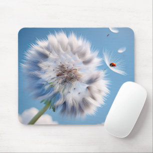 Tapis De Souris Ladybug sur une semence de Dandelion